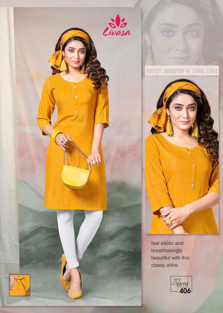 Livasa Marvel 4 Casual Daily Wear Rayon Designer Kurti Collection